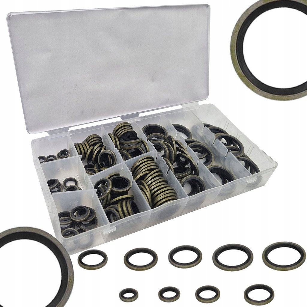 PIERŚCIENIE PODKŁADKI USZCZELNIAJĄCE METALOWO-GUMOWE 150SZT.