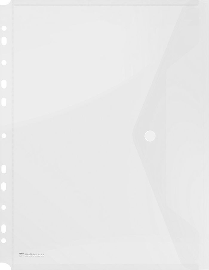 Donau Teczka kopertowa DONAU zatrzask, PP, A4, 200mikr., z europerforacją, transparentna