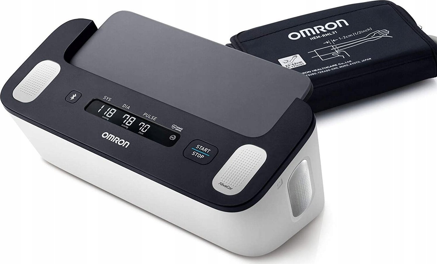 Ciśnieniomierz Omron Omron Complete HEM-7530T-E3 EKG 2w1 BT biało-czarny