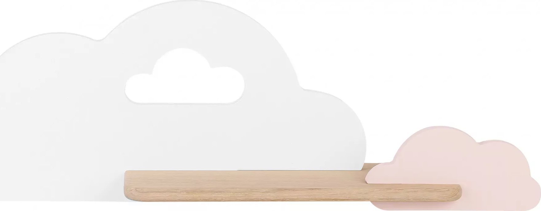 Lumes Biało-różowa lampka dziecięca ścienna z półką - K001-Ampi