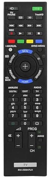 HQ LXP1503 TV remote control LCD/LED SONY RM-ED047 3D Black