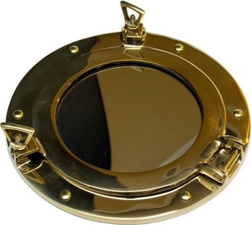 Giftdeco Lustro w bulaju okrętowym mosiężnym