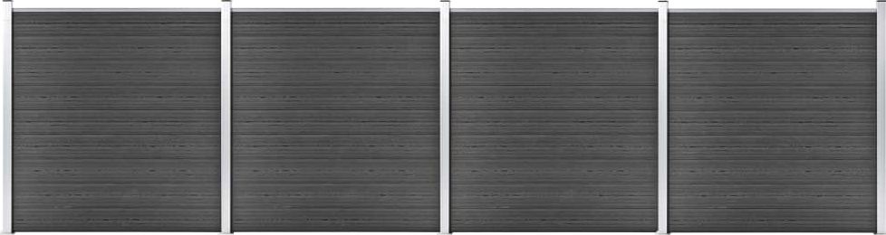 vidaXL Zestaw ogrodzeniowy z WPC, 699x186 cm, czarny
