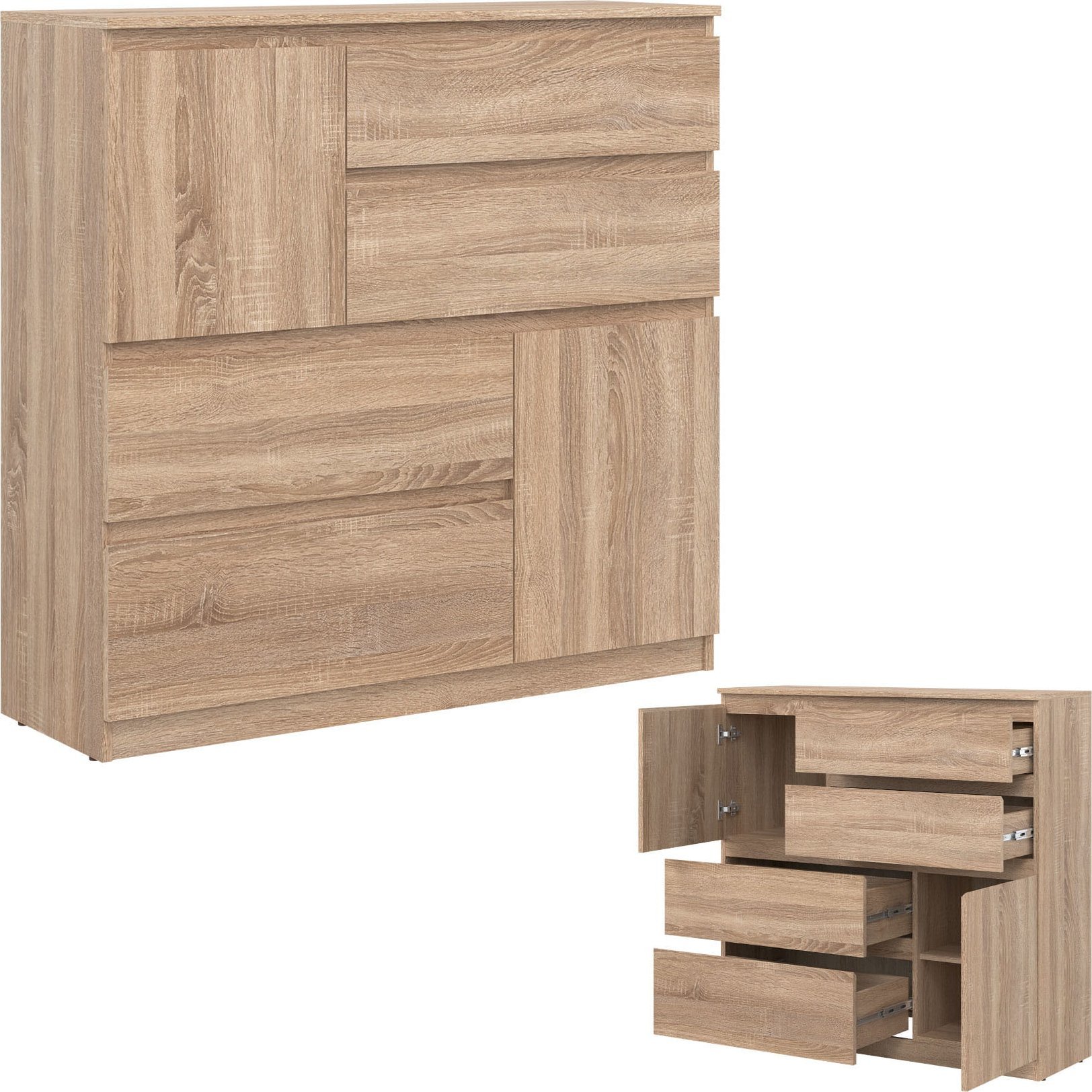 BogFran Komoda duża z szufladami dąb Sonoma REMI RM06