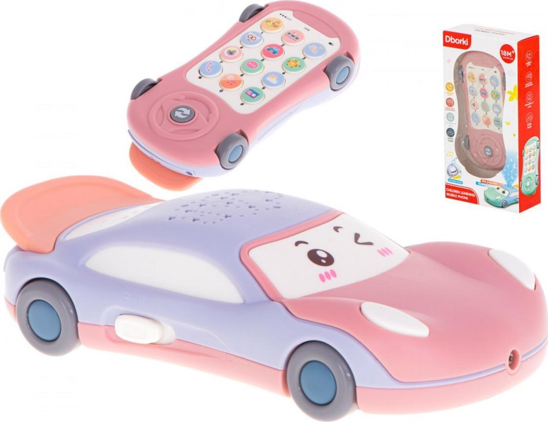 KIK Projektor gwiazd telefon samochodowy z muzyką różowy