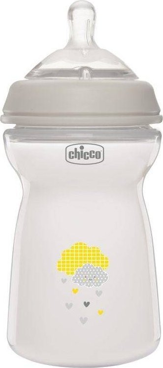 Chicco NaturalFeeling Butelka plastikowa 330ml ze smoczkiem silikonowym 6m+