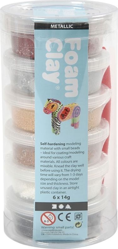 Creativ Company Masa Foam Clay - 6x14g kol. Metaliczne