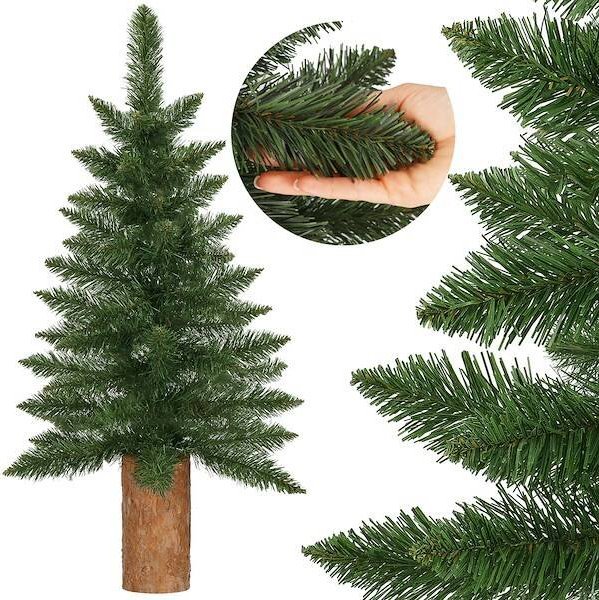 Springos Choinka na pniu 100 cm premium sztuczna jodła zielona mini UNIWERSALNY