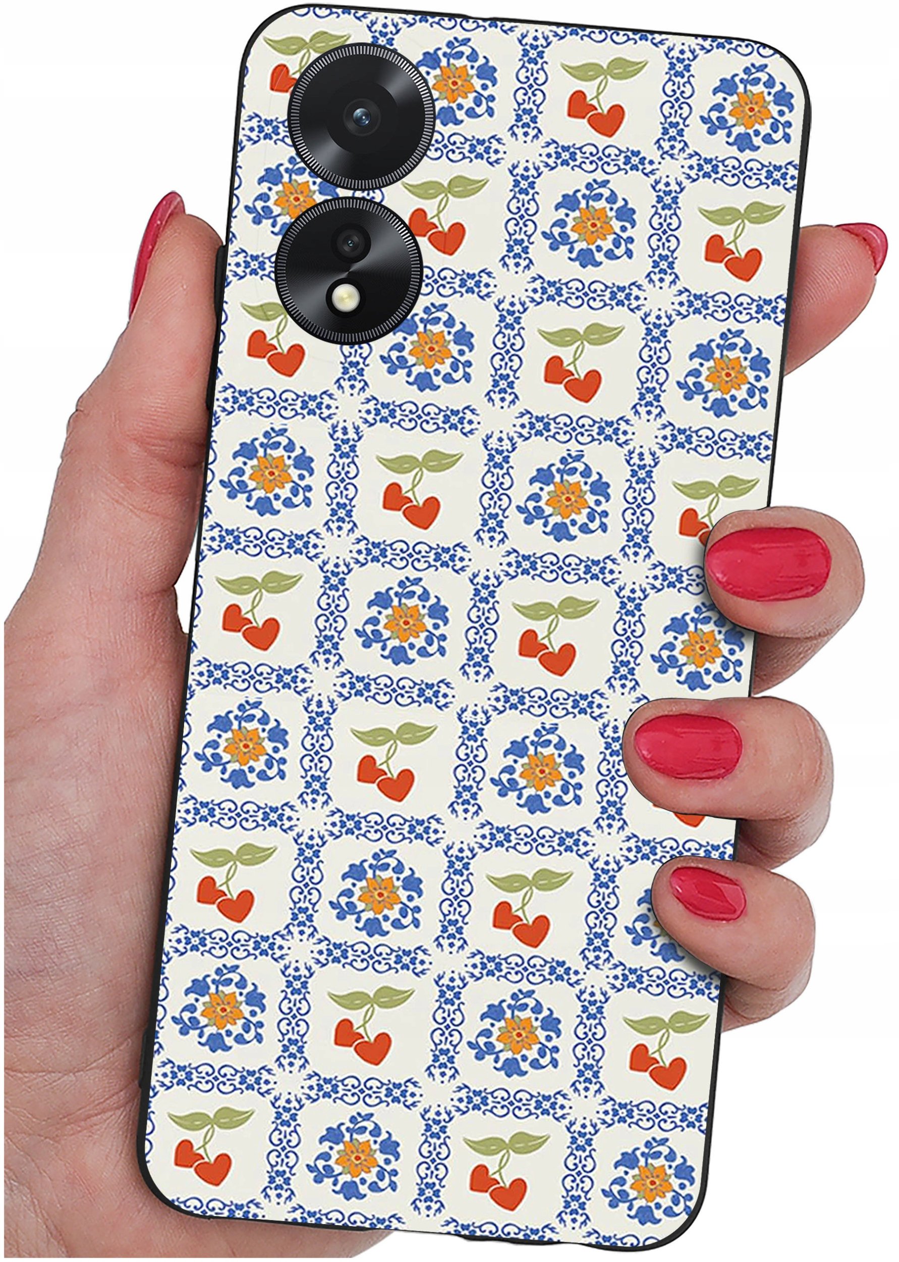 ETUI do Oppo A38 4G WZORY |SILIKONOWE MATT CASE + SZKŁO 9H