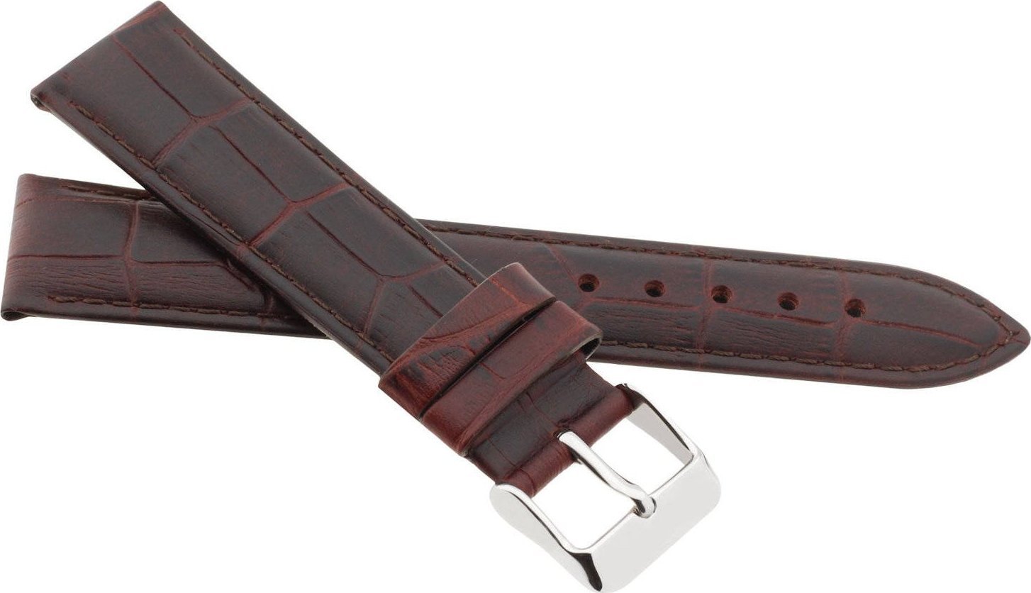 JVD Skórzany pasek do zegarka 16 mm JVD R41702-16 ciemnobrązowy