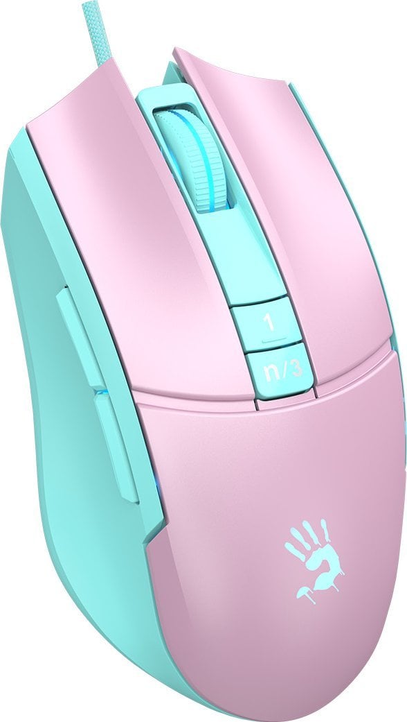 Mysz A4Tech A4tech Bloody Myš L65 Max, podsvícená herní myš, 12000 DPI, USB, Růžová