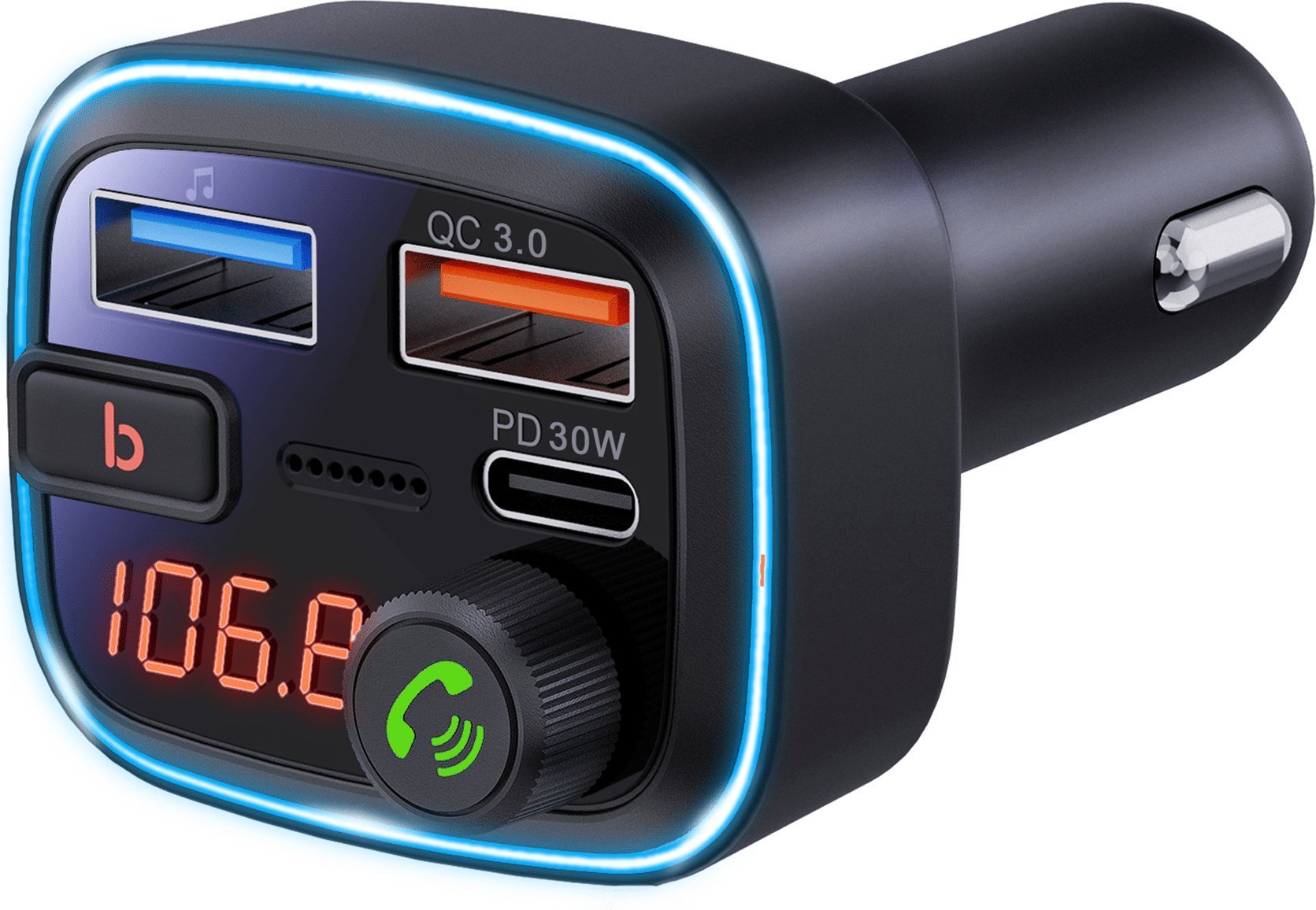 Transmiter samochodowy FM z funkcją bluetooth