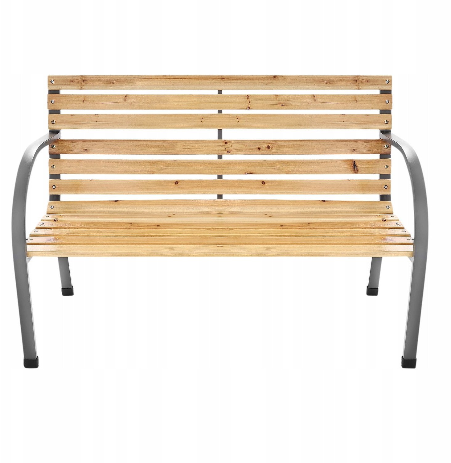 Ławka ogrodowa 120 cm z oparciem parkowa drewniana metalowa taras balkon