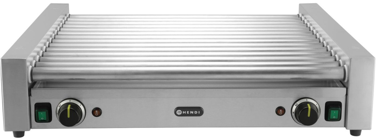Hendi Podgrzewacz grill rolkowy do parówek hot-dogów dwustrefowy XL 14 rolek 65 cm 2000 W