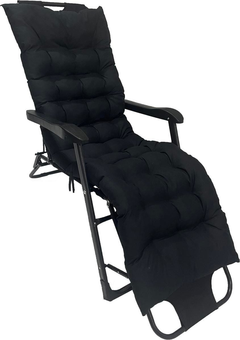 FOTEL WIELOPOZYCYJNY BALATON Z PODUSZKĄ I ZAGŁÓWKIEM CIEMNY SZARY