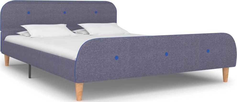 vidaXL Rama łóżka, jasnoszara, tapicerowana tkaniną, 140 x 200 cm