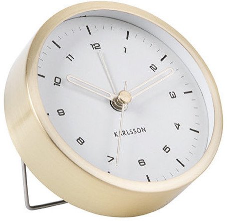 Budzik Karlsson KA5844GD złoty okrągły .