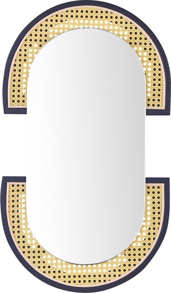 Beliani Lustro ścienne rattanowe 43 x 75 cm jasne STAINS