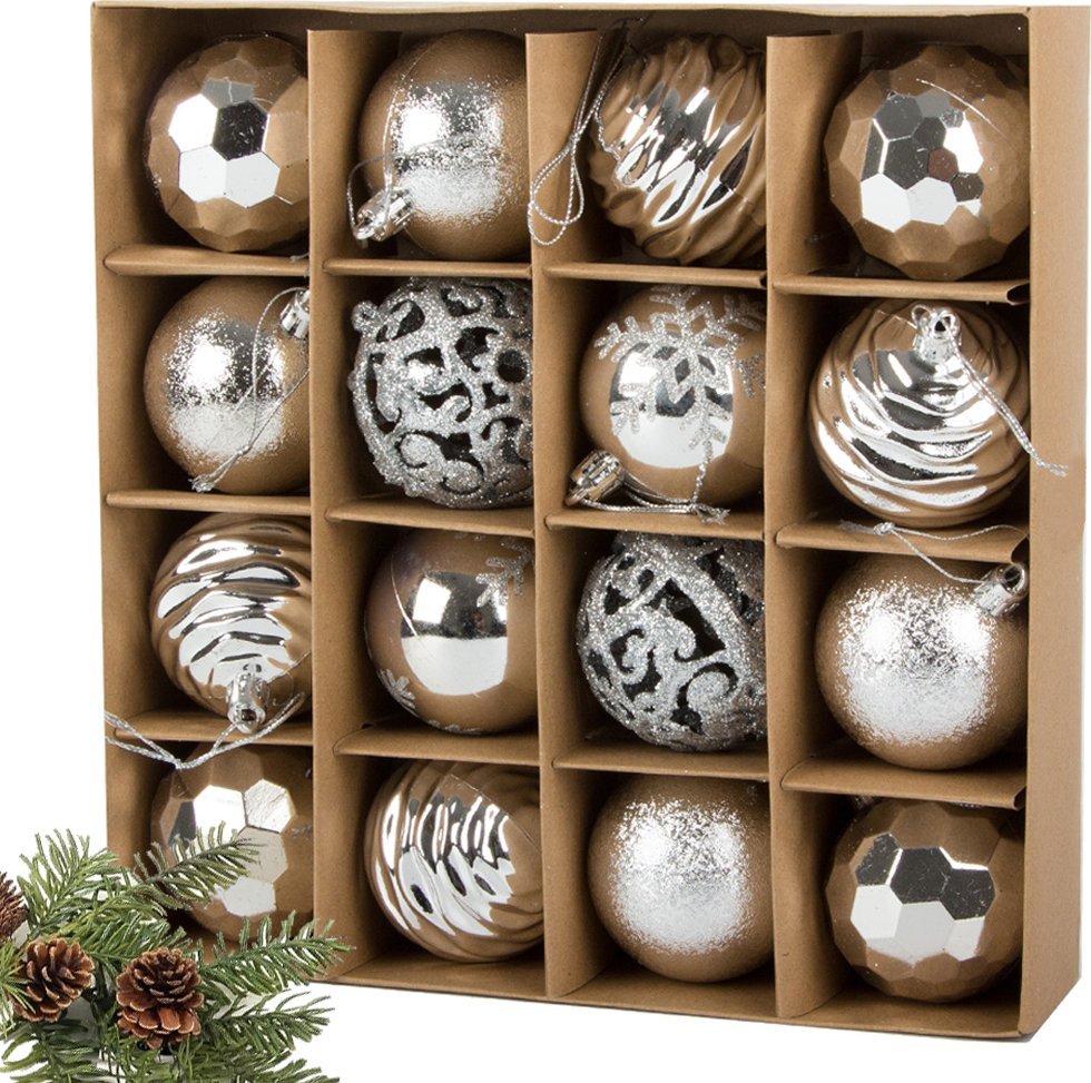 Verk Bombki choinkowe na choinkę 6cm zestaw 16szt bombka ozdoba święta wzory Bombki choinkowe na choinkę 6cm zestaw 16szt bombka ozdoba święta wzory
