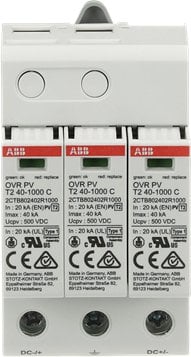 Ogranicznik przepięć C typ T2 do ochrony instalacji PV 1000V In= 40kA PV OVR PV T2 40-1000 2CTB802400R1000