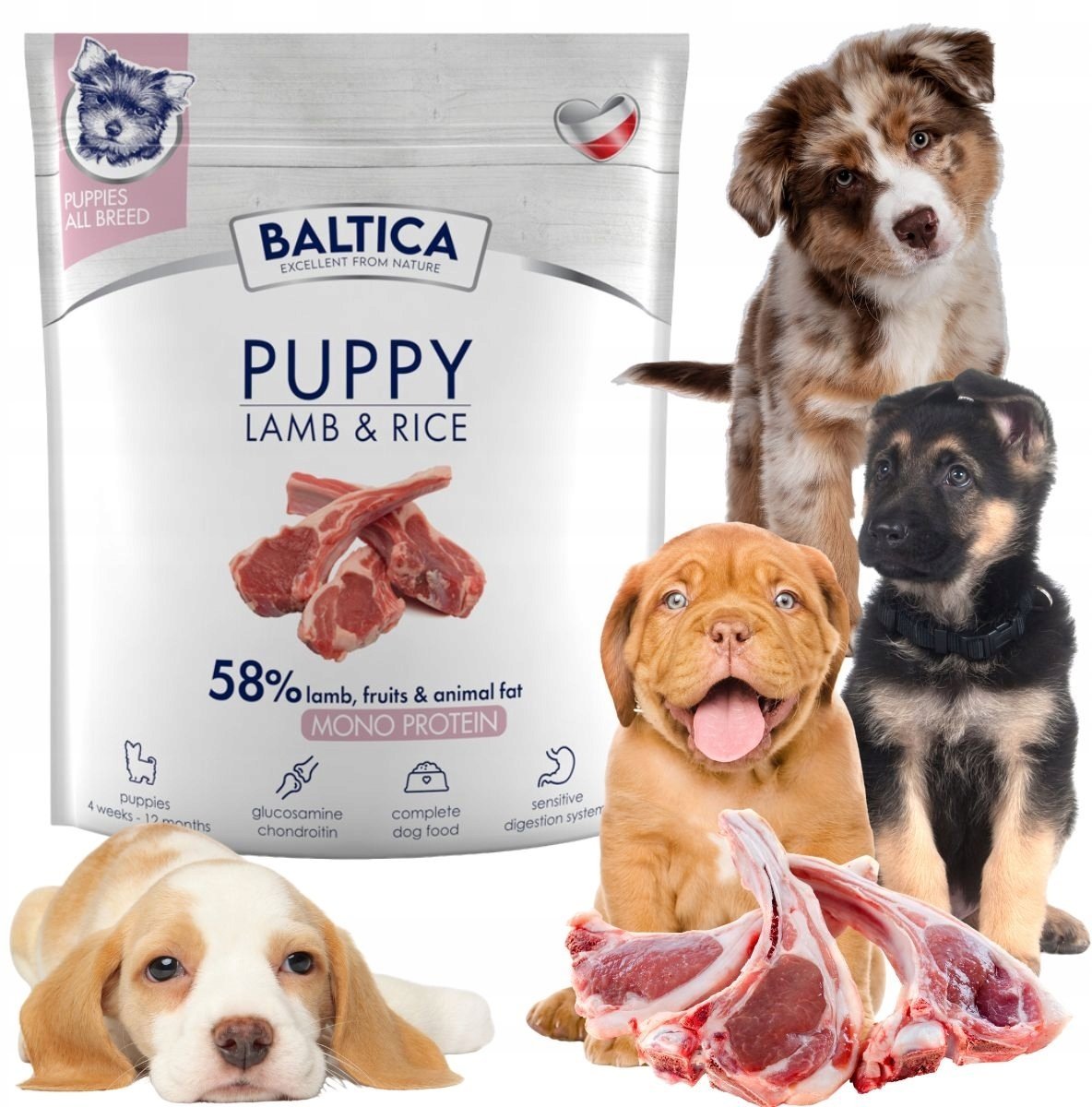 BALTICA NUTRACEUTIC Hypoallergenic Puppy Lamb & Rice S / M / L / XL 1kg