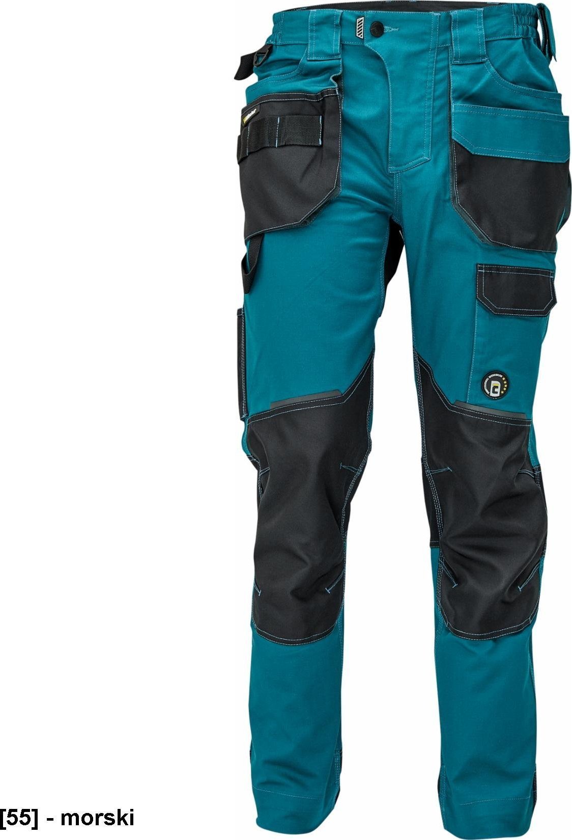CERVA DAYBORO spodnie - męskie spodnie robocze, odblaskowe elementy, 100 % TRIFIBETEX - morski 46