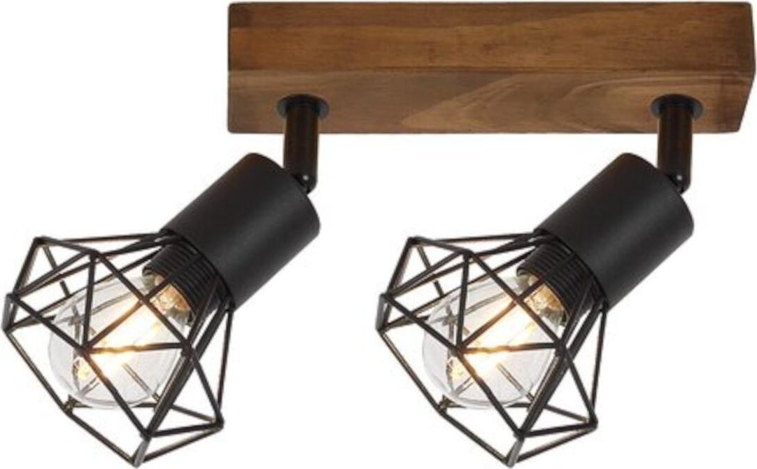 Lampa sufitowa Rabalux Metalowa lampa sufitowa Zeus czarne reflektorki na belce do kuchni