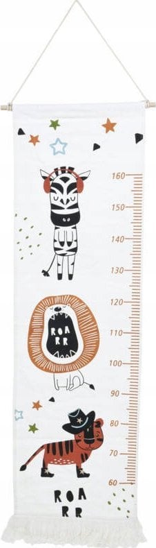 Home Styling Collection Miarka wzrostu na ścianę płócienna z frędzlami, do 160 cm wzrostu, 40 x 140 cm