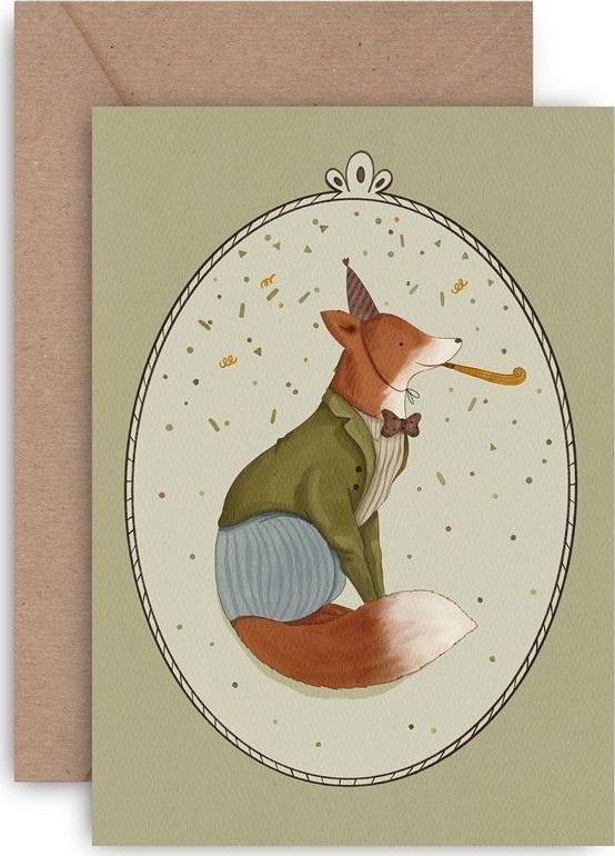 Karnet urodzinowy happy birthday lisek