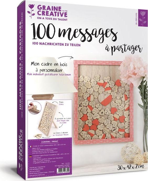 Graine Creative Pamiątkowa Ramka z drewna Miłość