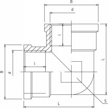 Perfexim Kolanko mosiądz WW 1/2" wzmocnione PHA-310 G1/2 WW PN16 [20/300]