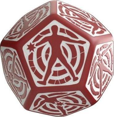 Q-Workshop Kość Trafienia 12 ścian - Czerwono-biała