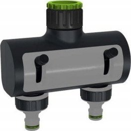 Stalco Rozdzielacz podwójny do ogrodu z zaworami wielofunkcyjny