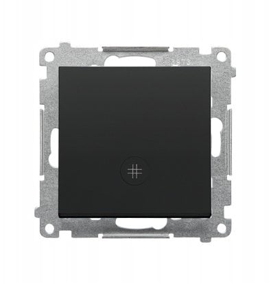 Kontakt-Simon Krzyżowy łącznik z podświetleniem LED, piktogram schodów (moduł) 10 AX, 250 V~, szybkozłącze Czarny matowy