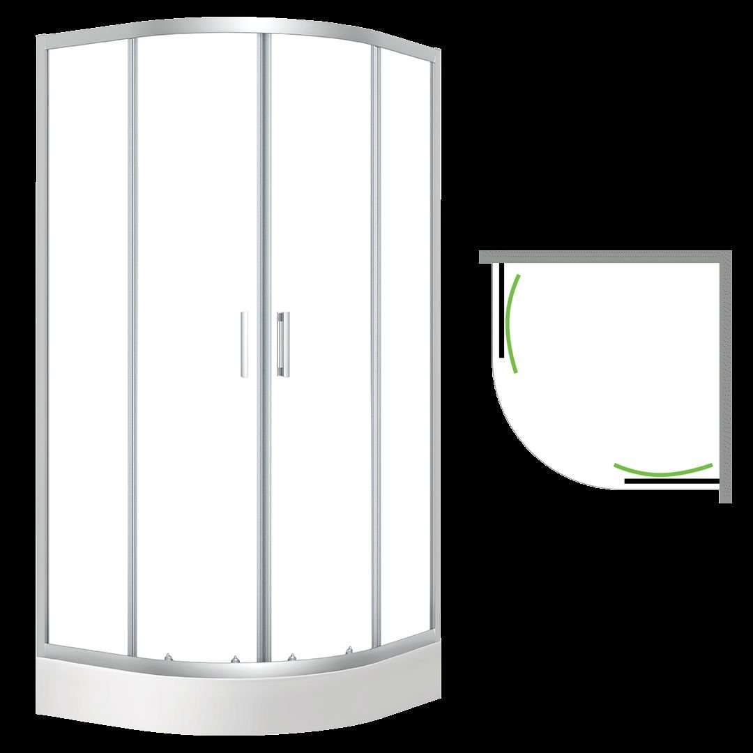 Laveo LAVEO Desna - kabina natryskowa półokrągła z brodzikiem 80x80 cm