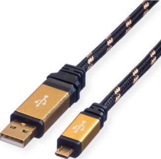 Roline Kabel ROLINE GOLD USB 2.0, USB A męski - Micro USB B męski, 0,8 m