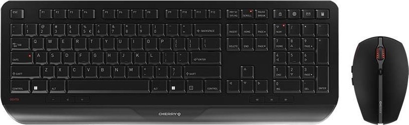 Klawiatura + mysz Cherry CHERRY Desktop GENTIX [EU/US] WL black US-Englisch z symbolem EURO klawiatura Dołączona myszka RF Wireless Czarny