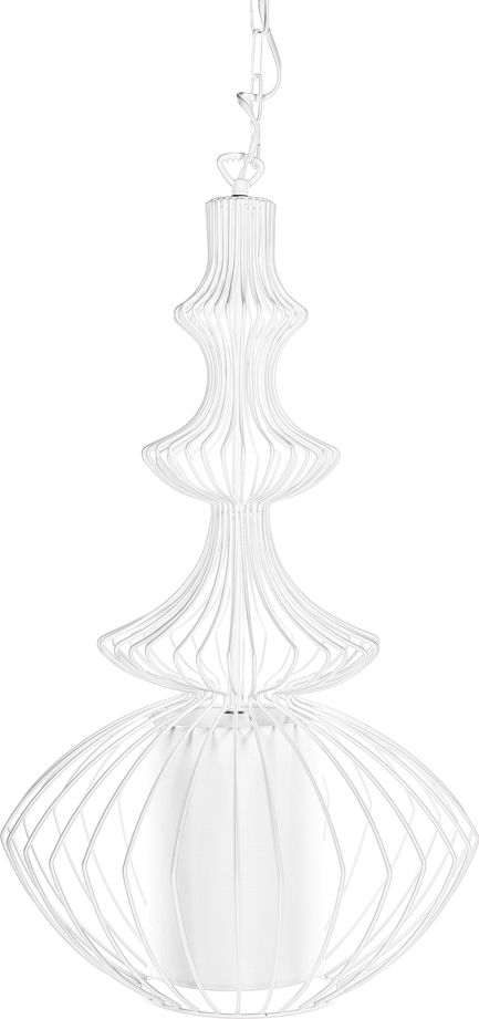 Lampa wisząca Beliani Lampa wisząca metalowa biała KOLVA
