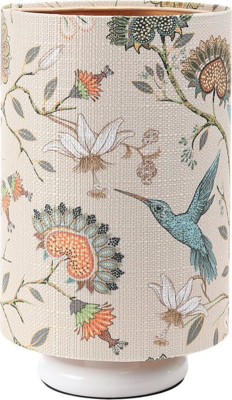 Lampa stołowa Lumes Biała nowoczesna lampka nocna tuba - S387-Palva