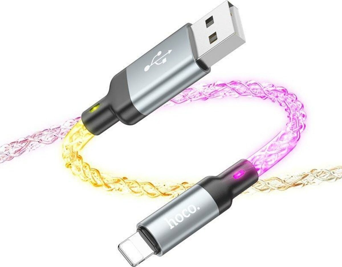 Kabel USB Hoco USB-A - Lightning 1 m Szary