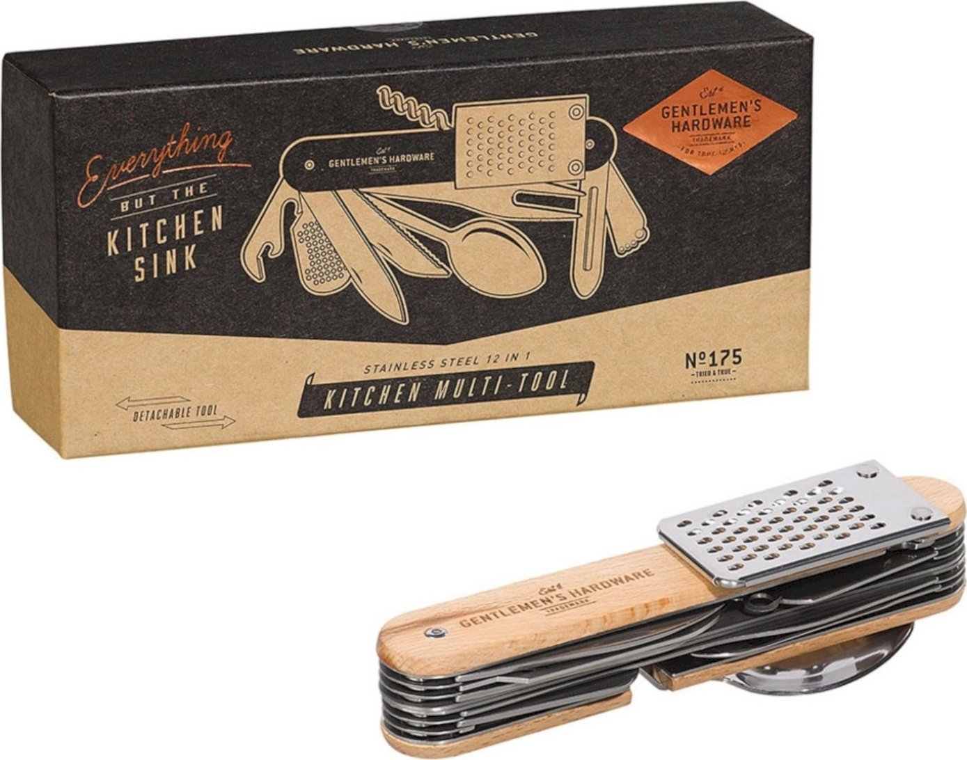 Gentlemens Hardware Multitool kuchenny dwuczęściowy - 12 w 1 | GENTLEMENS HARDWARE