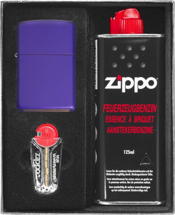 Zestaw ZIPPO Zapalniczka REG PURPLE MATTE Prezentowy No1