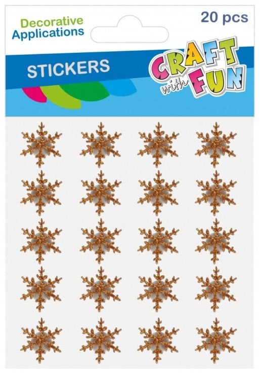 Dekoracja świąteczna Craft with Fun OZDOBA BN NAKLEJKI GWIAZDKI ZLOT 20SZT CF 12/144