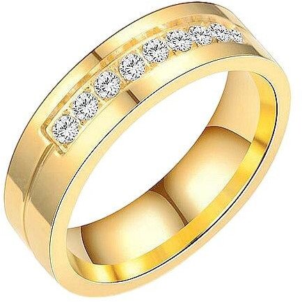 ZŁOTY PIERŚCIONEK OBRĄCZKA ŚLUBNA STAL 316L r.22