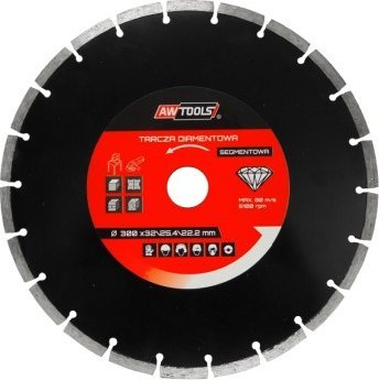 AWTools Tarcza diamentowa segmentowa 300 x 25,4-22,2mm (AW45300)