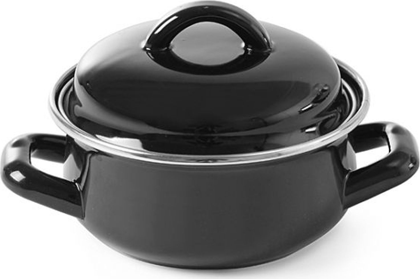 Hendi Garnek do zup i sosów z pokrywką czarny 0,6 l - Hendi 625705 Garnek do zup i sosów z pokrywką czarny 06 l - Hendi 625705