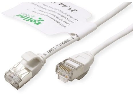 ROLINE GREEN F/UTP Patchkabel Cat.6A (Class EA), LSOH, extra dun, wit, 1 m