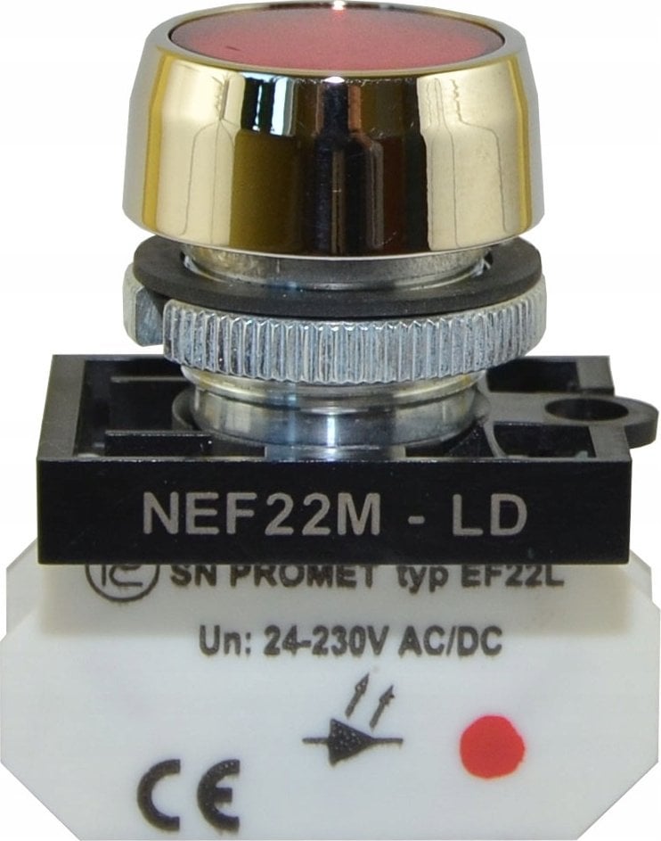 Promet Lampka NEF22 metalowa płaska czerwona W0-LD-NEF22MLD C
