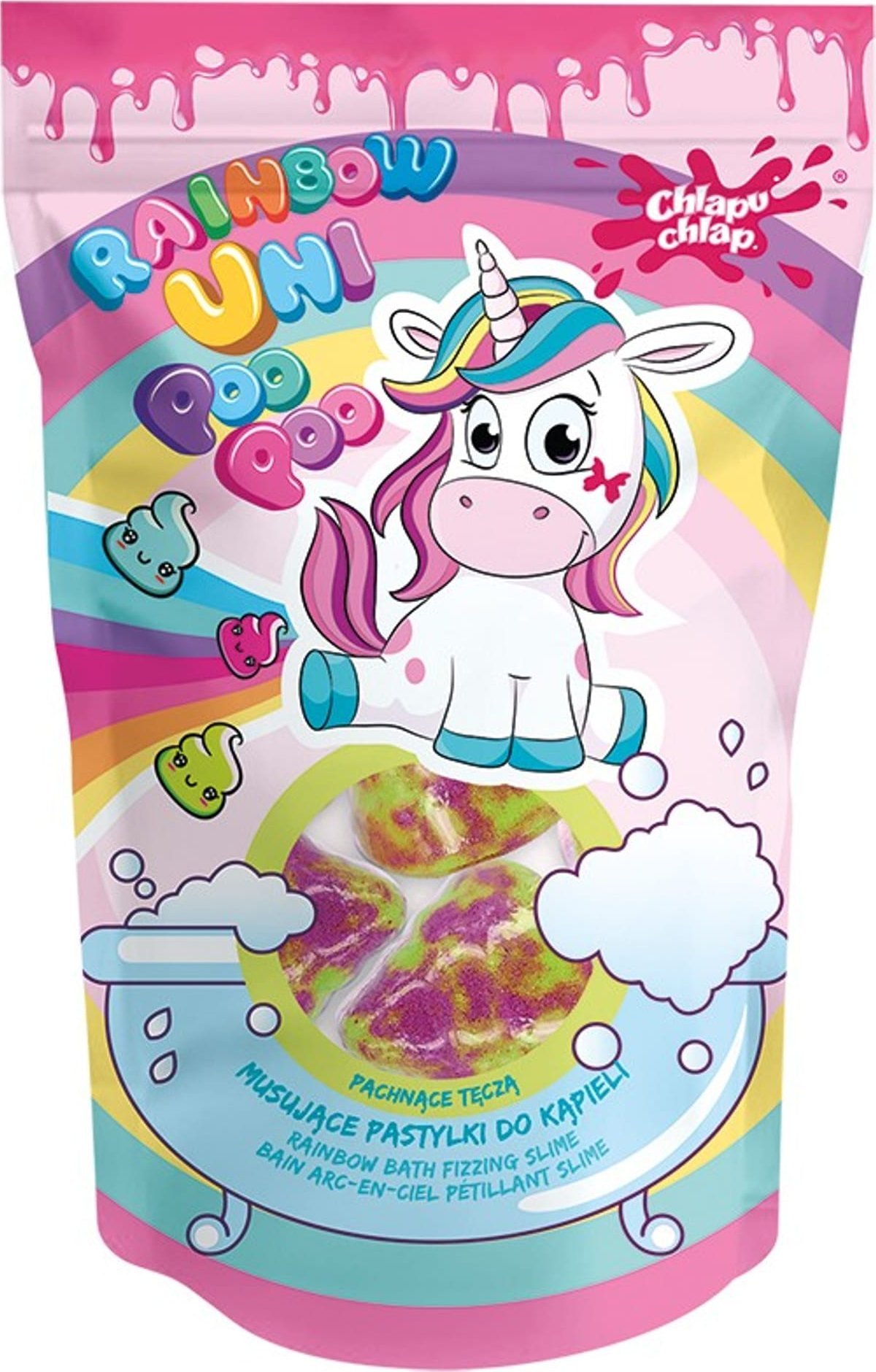 Chlapu Chlap CHLAPU CHLAP Musujące dwukolorowe pastylki do kąpieli - zielone o zapachu winogron