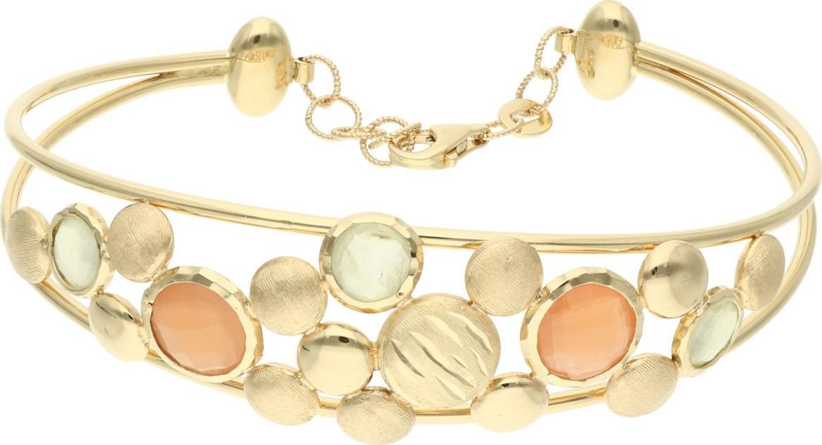 Rosanto Złota bransoleta z kwarcem pomarańczowym i zielonym ametystem